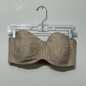 Delimira Beige Nude Floral Strapless Minimizer Bra Womens Size 38DD